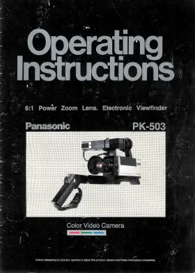 VQTW0166 PANASONIC Video Camera Owners Operating Manual