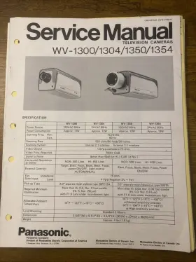 WV-1300 PANASONIC Service Manual Tv Cameras