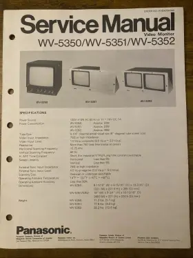 WV-5350 PANASONIC Service Manual Video Monitor Manauals