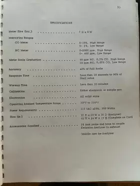 MODEL-675 PEERLESS Hc Infra Emission Analyzer Instruction #2