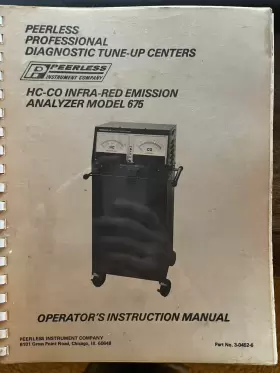 MODEL-675 PEERLESS Hc Infra Emission Analyzer Instruction