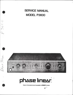 P3600 PHASE LINEAR Schematic Specifications Service Manual