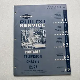 12J27 PHILCO Service Television Chassis Manual