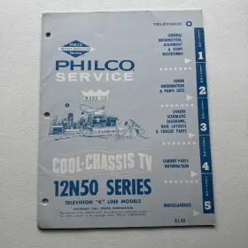 12N50 PHILCO Service Chassis Tv Television Line Manual