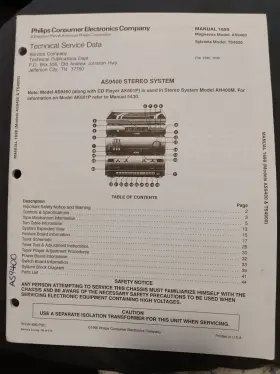 AS9400 PHILCO Stereo Service Manual