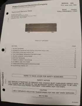 FR50XXBK01 PHILCO Receiver Service Manual