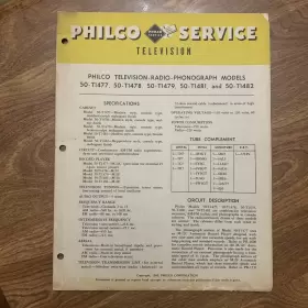 PR-1787 PHILCO Television Radio Phonograph Schematic