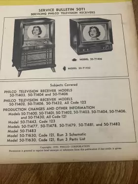 PR-1829 PHILCO Television Service Bulletin Receivers #3