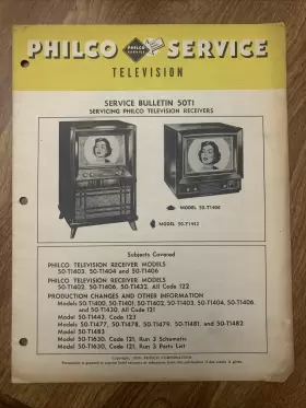 PR-1829 PHILCO Television Service Bulletin Receivers