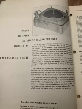 PR-2178 PHILCO Automatic Record Changer Service Manual #2