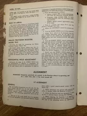 PR1154 PHILCO Television Receiver Service Manual Schematic #2