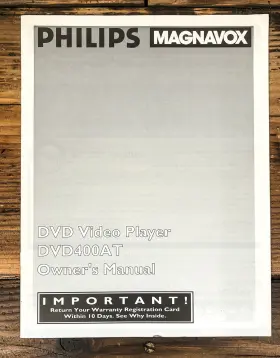 DVD400AT PHLIPS MAGNAVOX Dvd Player Owners User Manual