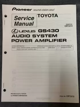 86280-30510 PIONEER Lexus Service Manual Audio Amplifier Og