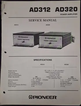AD312-AD320 PIONEER Amplifier Service Manual