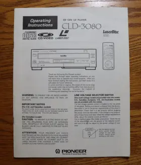 CLD-3080 PIONEER Cd Cdv Ld Player User Manuals Great