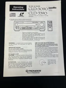 CLD-3090 PIONEER Cd Cdv Ld Player Owners Manual
