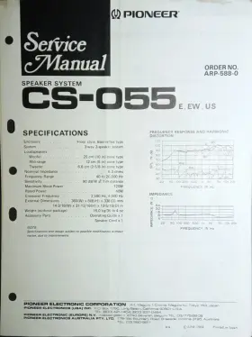 CS-055 PIONEER Ew Service Manual Speaker Photocopy