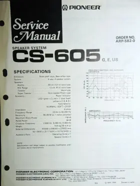 CS-605 PIONEER Speaker Service Manual Photocopy