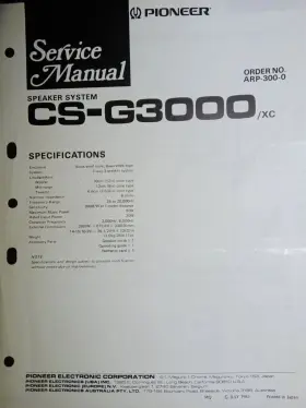 CS-G3000 PIONEER Xc Speaker Service Manual