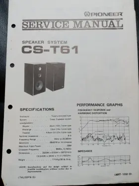 CS-T61 PIONEER Speaker Service Manual