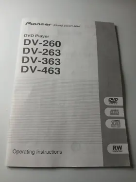 DV-333 PIONEER Dvd Player Paper Instruction Manual