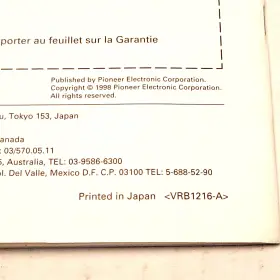 DV-414 PIONEER Dvd Player Operating Manual Printed #3