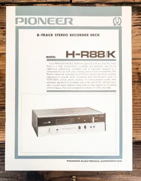 H-R88K PIONEER Track Owners User Manual