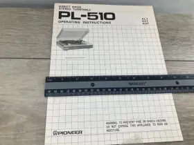 PL-510 PIONEER Turntable Operating Record Player Manual #2