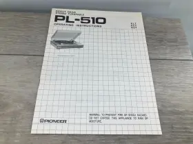 PL-510 PIONEER Turntable Operating Record Player Manual