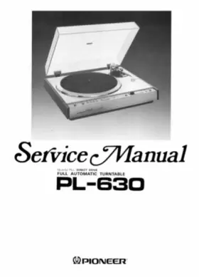 PL-630 PIONEER Turntable Owners Manual Service #3
