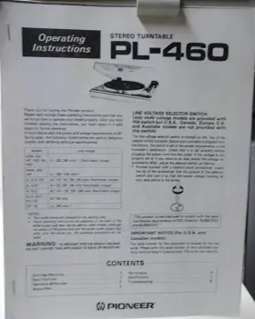 PRB-282-A PIONEER Belt Drive Auto Turn Table Instruction