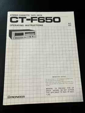 RRB-124-0 PIONEER Stereo Cassette Tape Deck Operating Owners #2