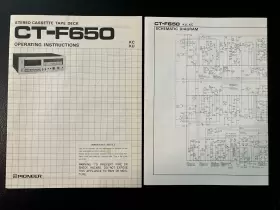 RRB-124-0 PIONEER Stereo Cassette Tape Deck Operating Owners