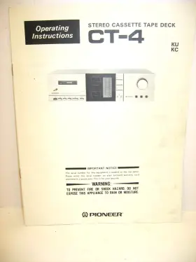 RRB-187-0 PIONEER Operating Cassette Tape Deck