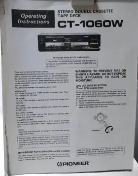 RRB-263-A PIONEER Stereo Double Cassette Deck Recorder Player