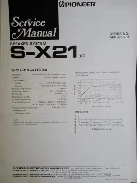S-X21 PIONEER Xd Speakers Service Manual