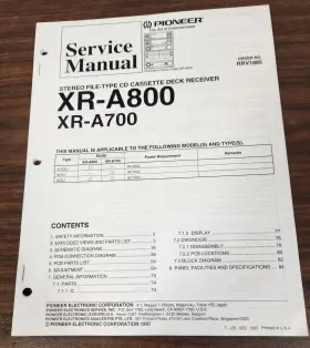 XR-A800 PIONEER Cd Receiver Service Manual