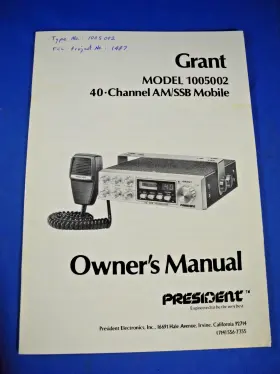 1005002 PRESIDENT Owners Grant Cb Radio Manual