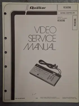 VE582UQ QUASAR Editing Controller Service Manual