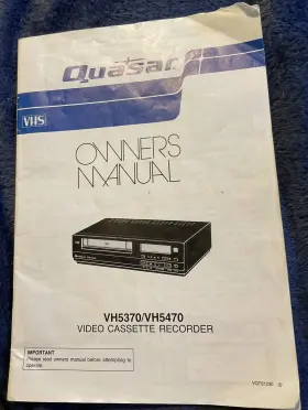VH5370-VH5470 QUASAR Owners Manual Vhs Video Cassette