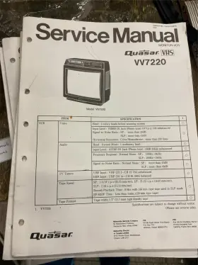 VV7220 QUASAR Vhs Monitor Vcr Repair Service Book Manual
