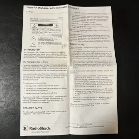 14-1063 RADIOSHACK Radio Video Rf Modulator Selectable