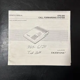 43-155 RADIOSHACK Duofone Manual Forward