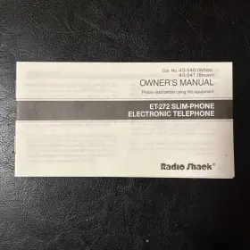 43-540-541 RADIOSHACK Radio Manual Phone Telephone