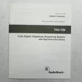TAD-799 RADIOSHACK Answering Owners Manual