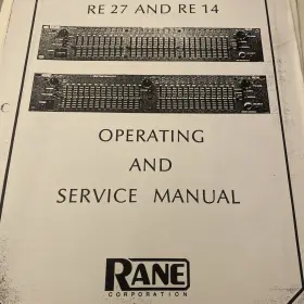 RE27-RE14 RANE Operating Service Manual