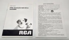 09A99 RCA Automatic Belt Drive Turntable Owners Manual Cat