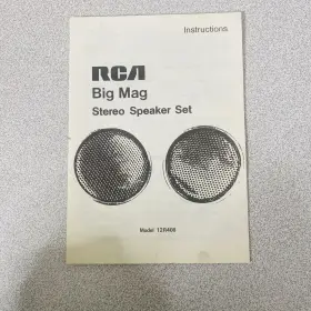12R408 RCA Big Mag Stereo Speaker Set Booklet