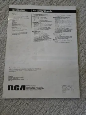 4651341 RCA Pro Wonder Video Camcorder Cmr Owners Operation #2