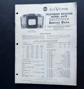 630TS RCA Victor Television Receiver Ts Service Data Manual